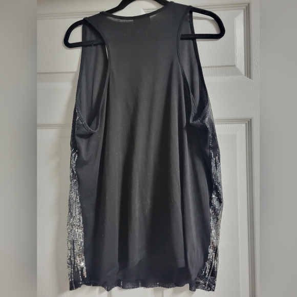 Lavish - Black Tank Top with Silver Sequins - 2X - Picture 2 of 6